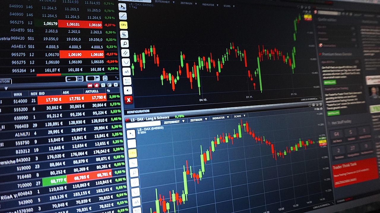 Abstracte forex kunstwerken op kantoor.